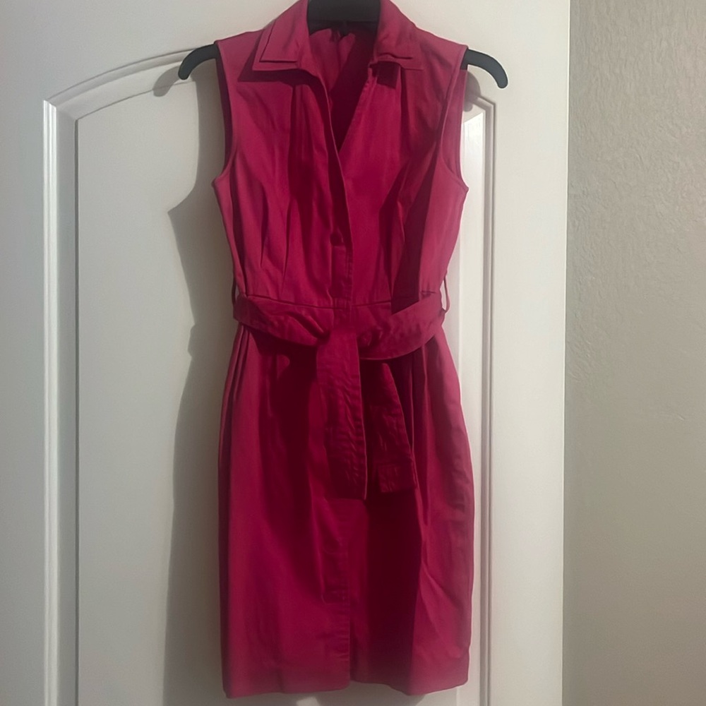 Calvin Klein pink belted trench dress. Size 6 petite